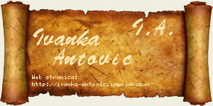 Ivanka Antović vizit kartica
